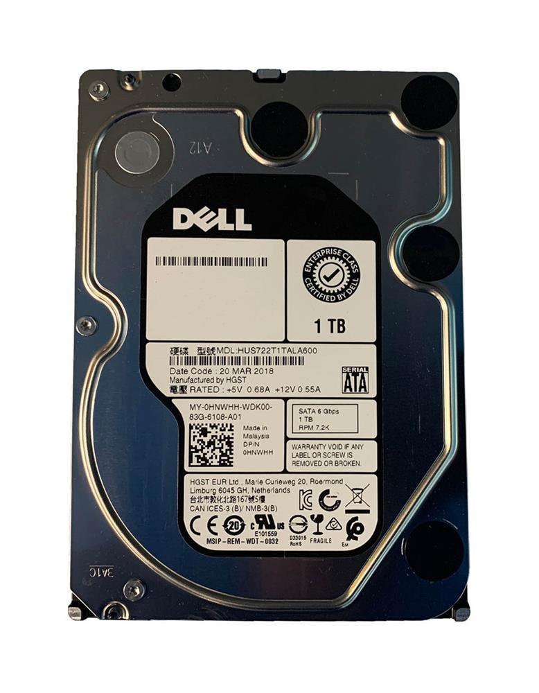 0HNWHH Dell 1TB 7200RPM SATA 6GB/s 3.5-inch Hard Drive