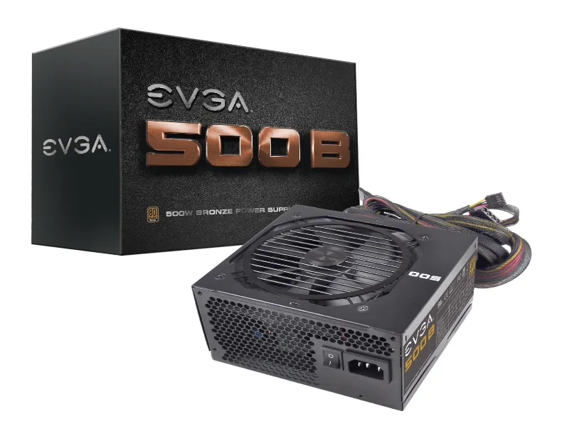 100-B1-0500-KR EVGA 500-Watts 100-240VAC 80-PLUS Bronze...