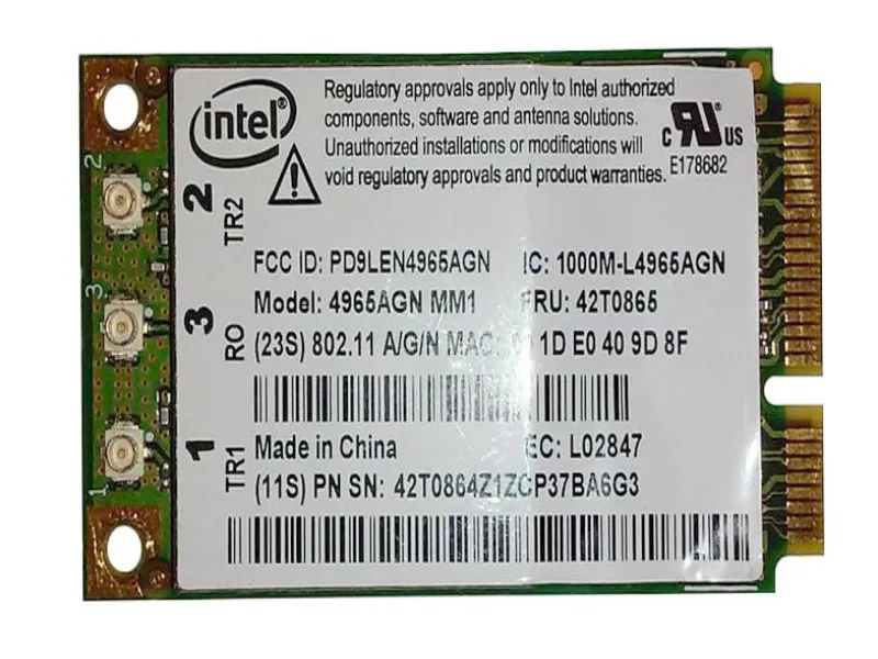 42T0865 IBM Lenovo Wi-Fi Link 4965AGN IEEE 802.11n Wire...