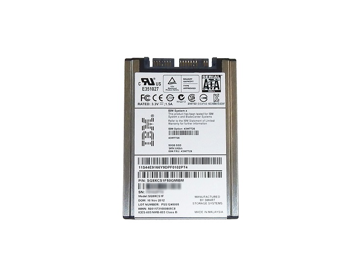 44E9166 IBM 50GB MLC SATA 1.8-inch Solid State Drive