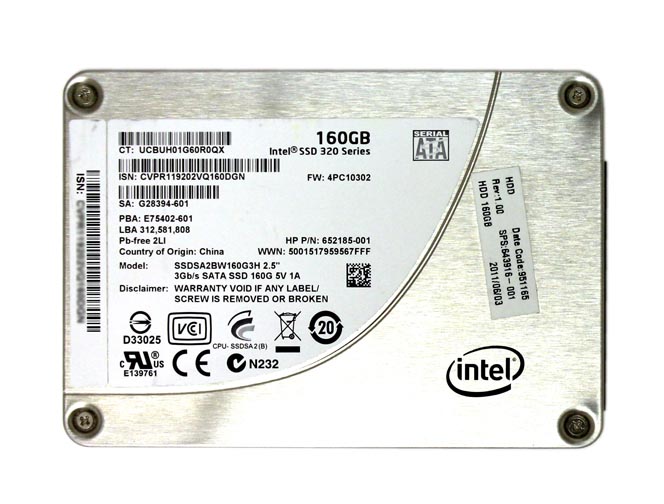 688768-001 HP / Intel 160GB SPS SATA 2.5-inch Solid Sta...