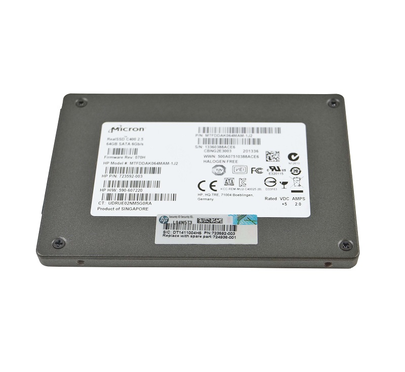 724936-001 HP 64GB Multi-Level Cell SATA 6GB/s NAND Fla...