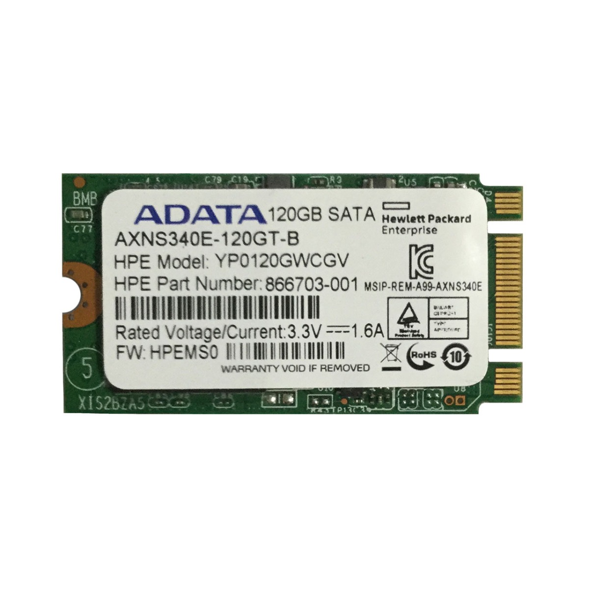 867636-001 HP 120GB Multi-Level Cell SATA 6Gb/s M.2 224...