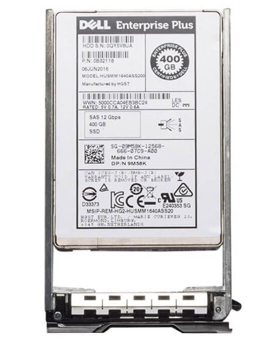 9M58K Dell 400GB MLC SAS 12Gb/s 2.5-inch Solid State Dr...