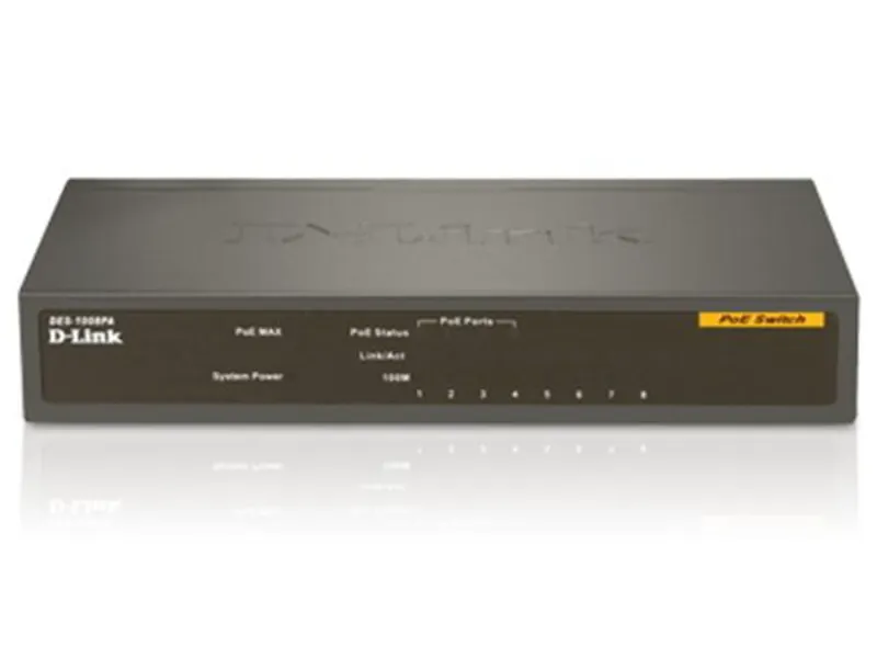 DES-1008PA D-Link 8-Port 10/100 Desktop Switch with 4 P...