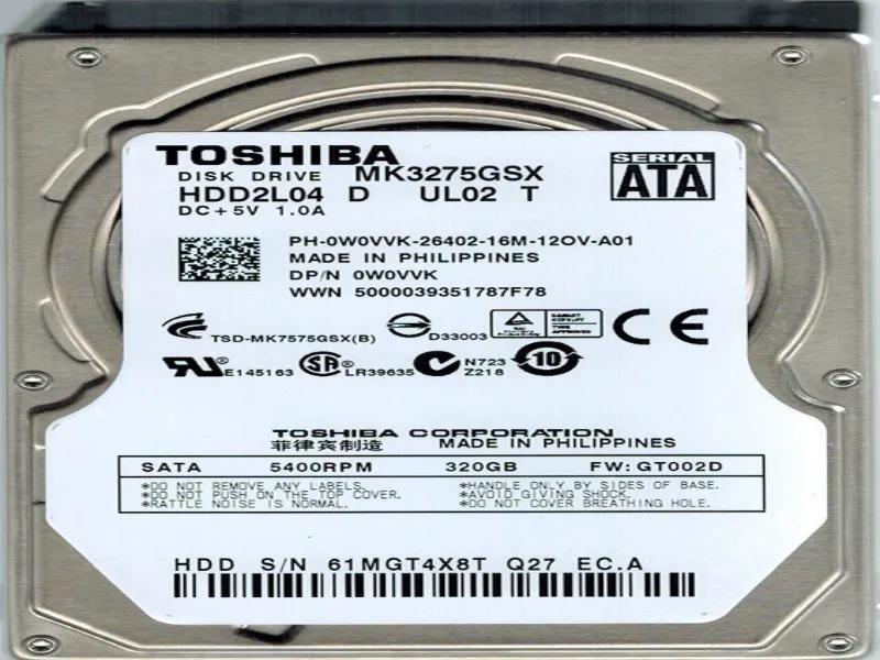 HDD2L04 Toshiba 320GB 5400RPM SATA 3GB/s 8MB Cache 2.5-...