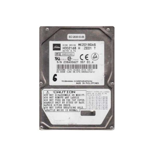 MK2018GAS Toshiba 20GB 4200RPM ATA-100 2MB Cache 2.5-in...