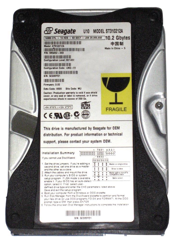 ST310212A Seagate U10 10.2GB 5400RPM ATA-66 512KB Cache...