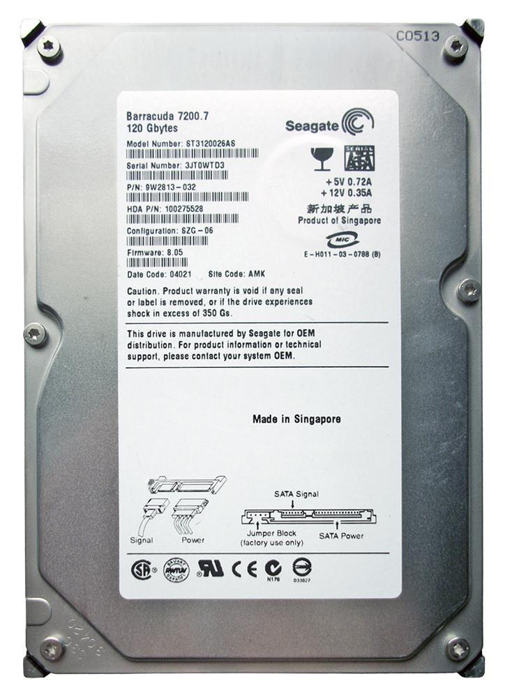 ST3120026AS Seagate BarraCuda 120GB 7200RPM SATA 8MB Ca...