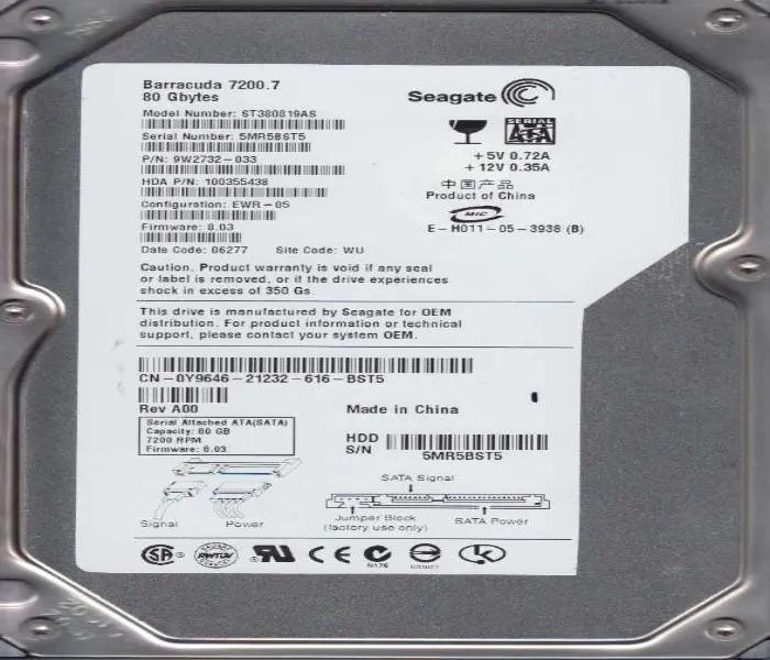 ST380819AS Seagate BarraCuda 7200.7 80GB 7200RPM SATA 3...