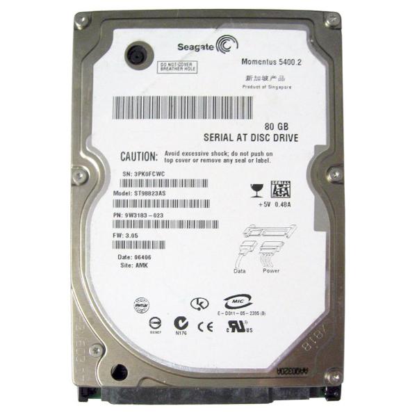 ST98823AS Seagate 80GB 5400RPM SERIAL ATA 150 8MB Cache...