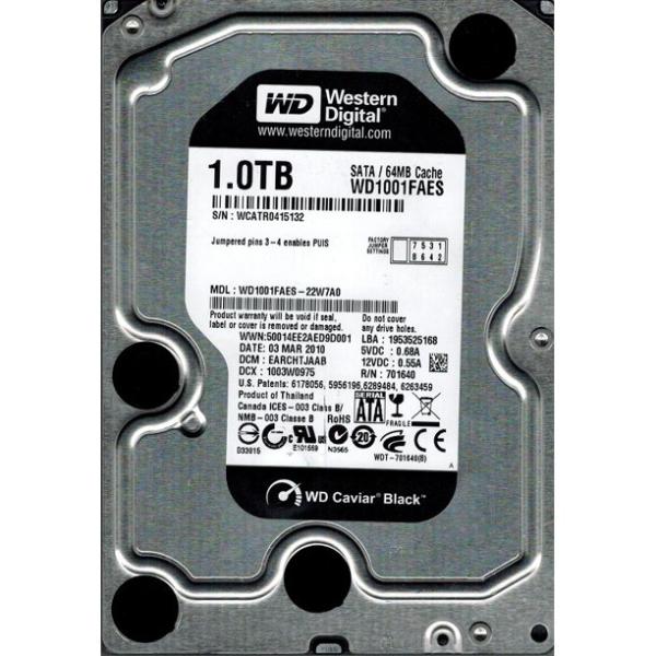 WD1001FAES-22W7A0 Western Digital Caviar Black 1TB 7200...