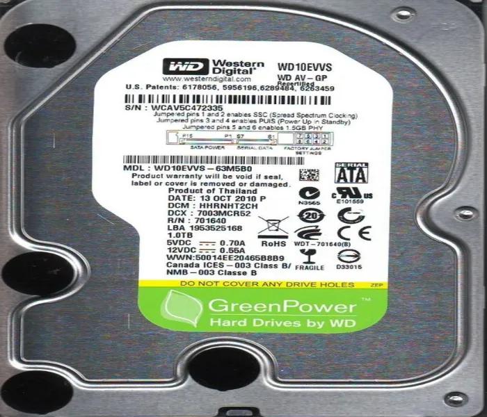 WD10EVVS Western Digital Av-Gp 1TB 7200RPM SATA 3GB/s 8...