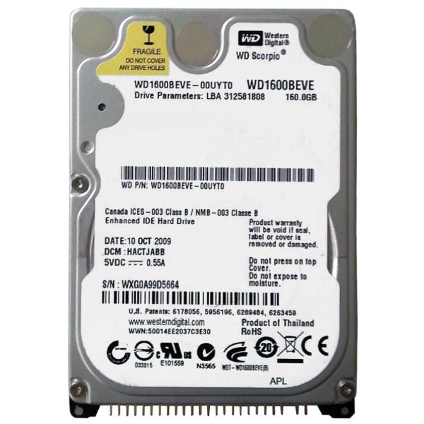 WD1600BEVE-00UYT0 Western Digital Scorpio 160GB 5400RPM...