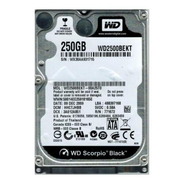 WD2500BEKT-00A25T0 Western Digital 250GB 7200RPM SATA 3...