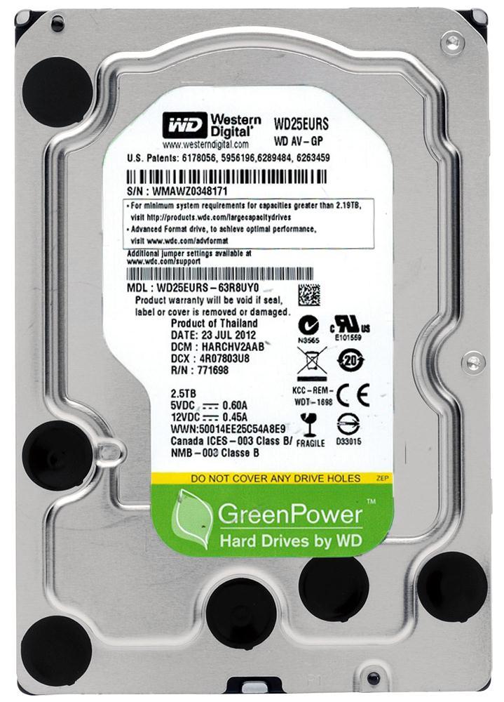 WD25EURS-63R8UY0 Western Digital AV-GP 2.5TB 5400RPM SA...