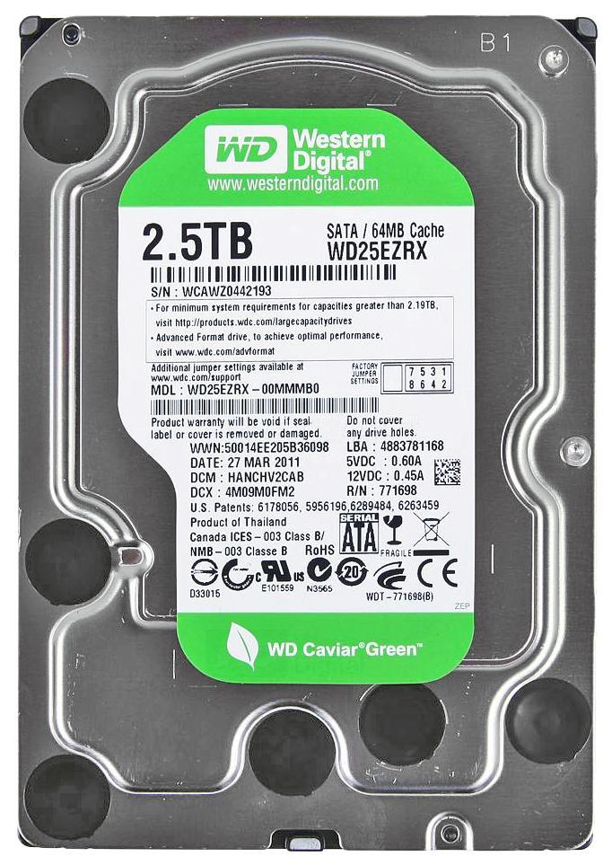 WD25EZRX-00MMMB0 Western Digital Caviar Green 2.5TB 540...