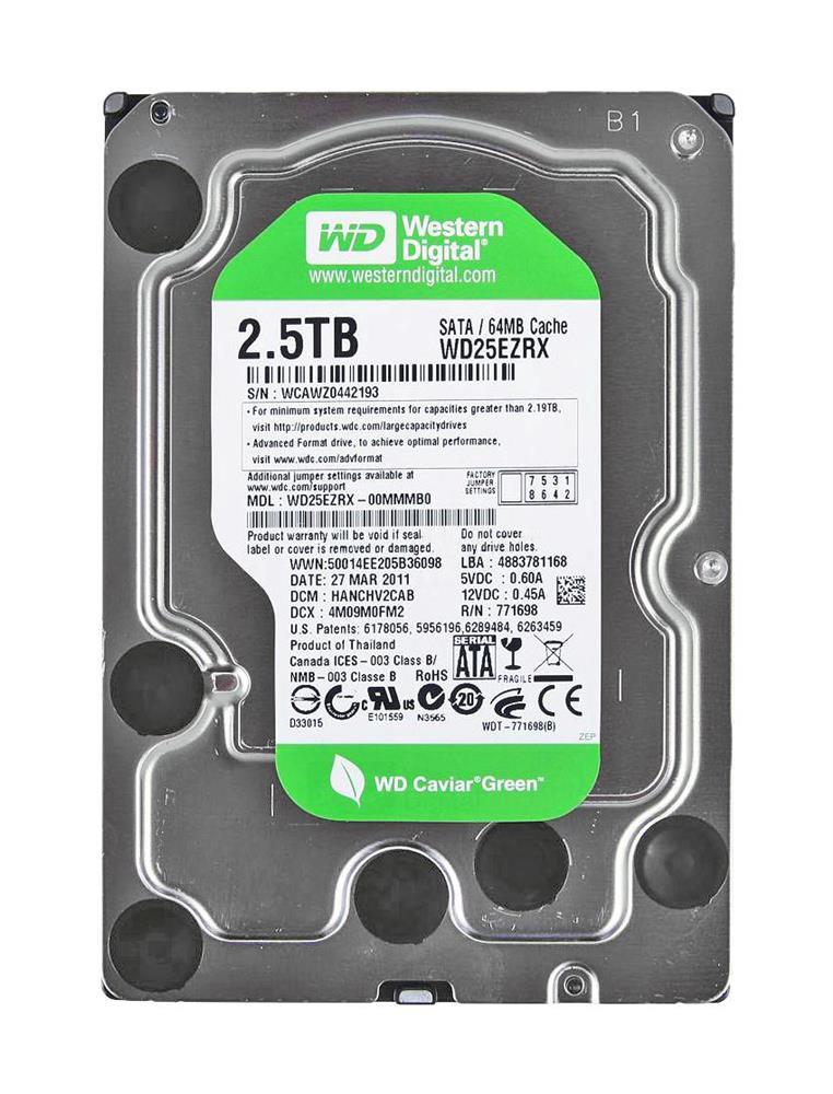 WD25EZRX Western Digital Caviar Green 2.50TB 5400RPM SA...