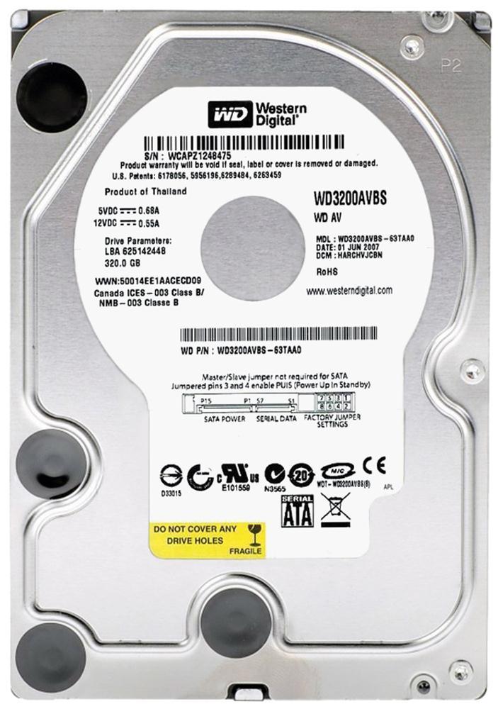 WD3200AVBS Western Digital Av 320GB 7200RPM SATA 3GB/s ...