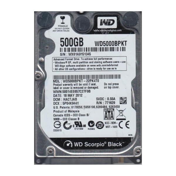 WD5000BPKT-22PK4T0 Western Digital 500GB 7200RPM SATA 3...