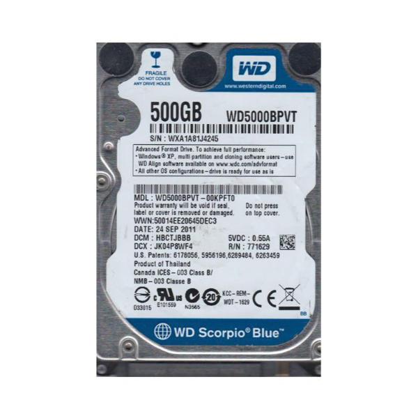 WD5000BPVT-00KPFT0 Western Digital Scorpio Blue 500GB 5...