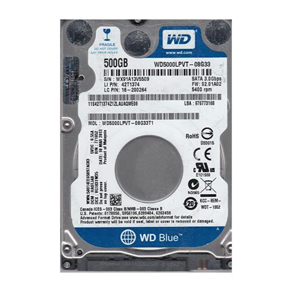 WD5000LPVT-08G33T1 Western Digital Scorpio Blue 500GB 5...